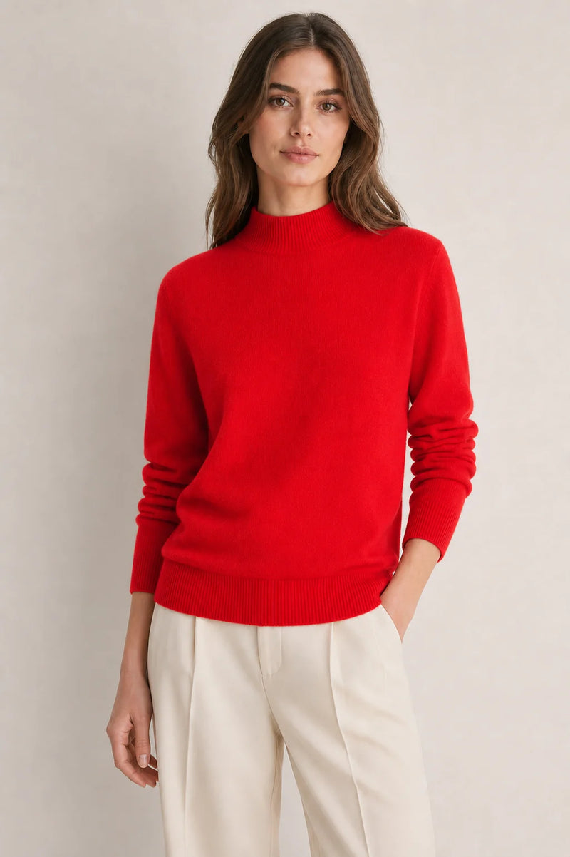 Sofaine Stella cashmere-blend sweater in Red, worn front
