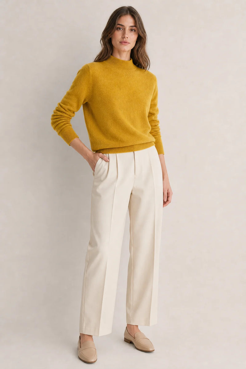 Sofaine Stella cashmere-blend sweater in Yellow, worn front