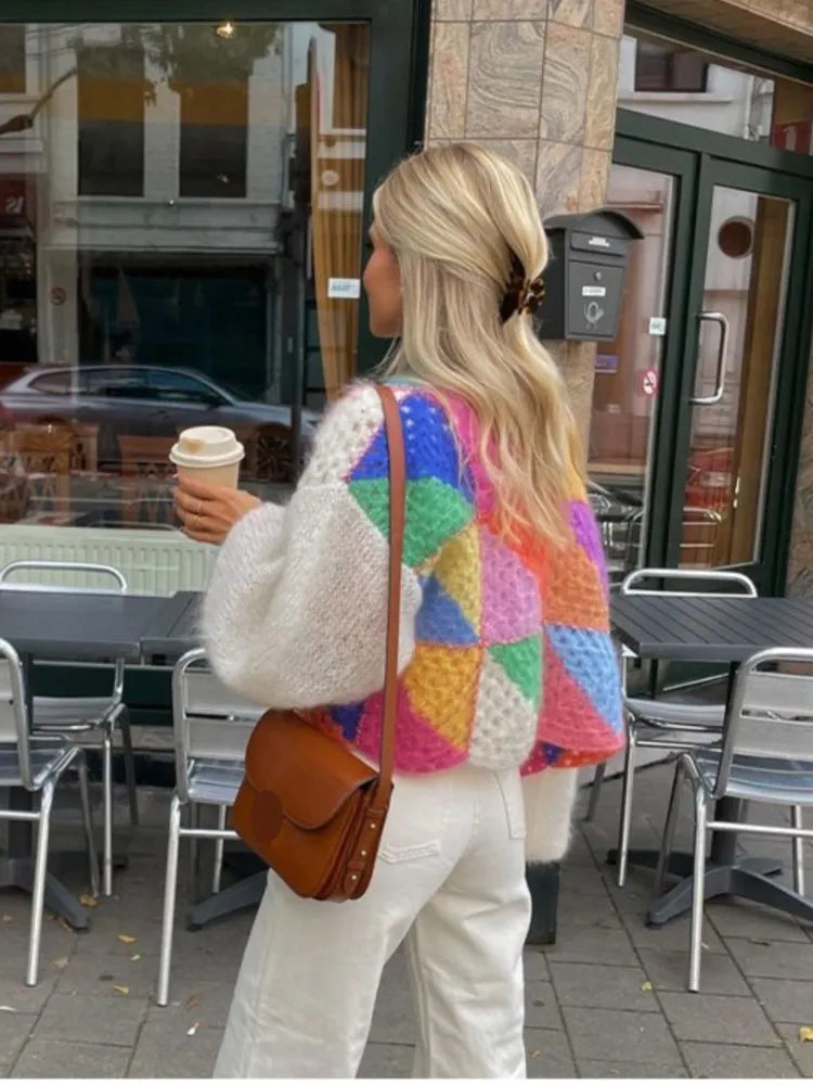 Sanna | Cardigan i Lilla, forfra, billede 2