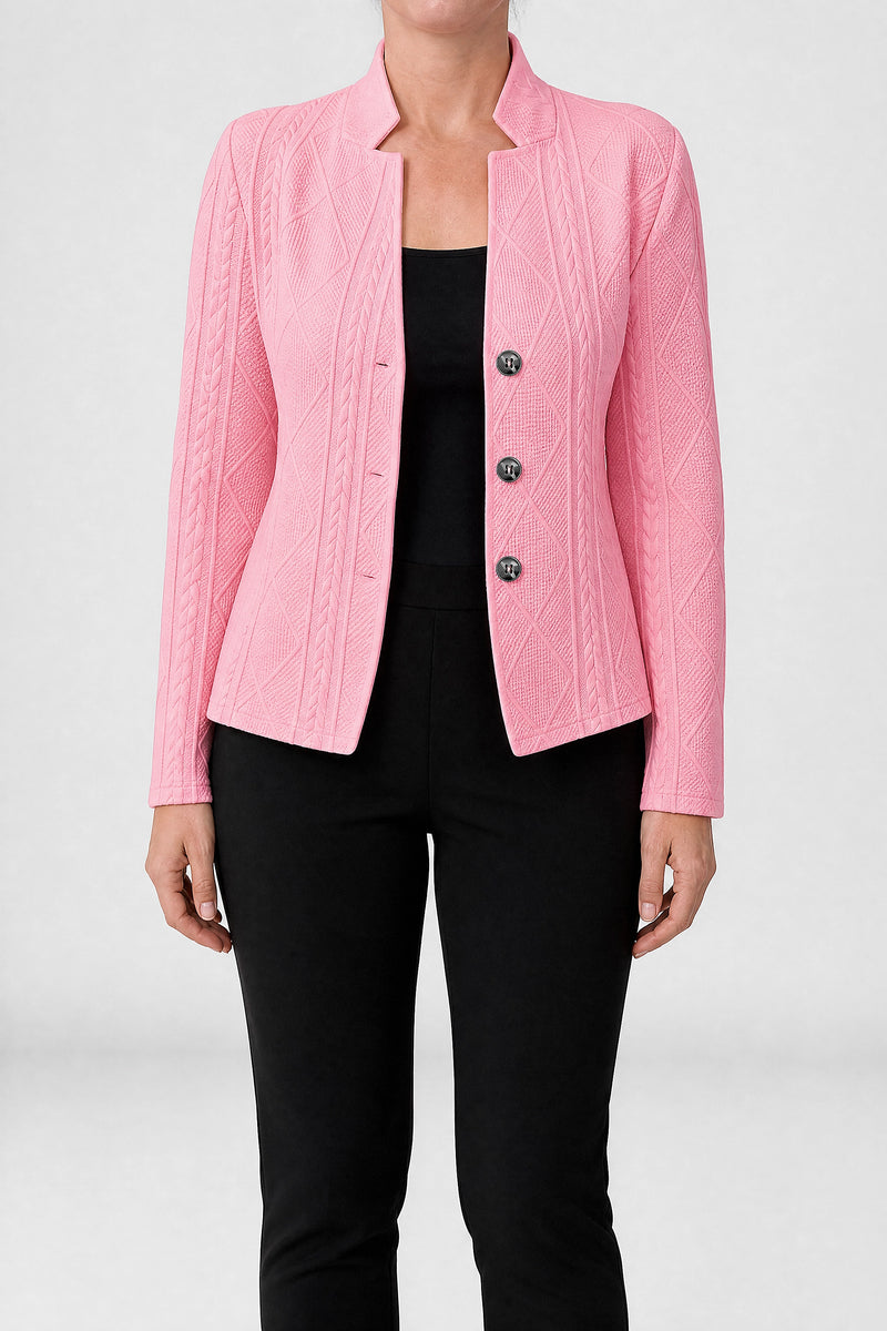 Sofaine Veronica women's cardigan in Pink, front view studio shot