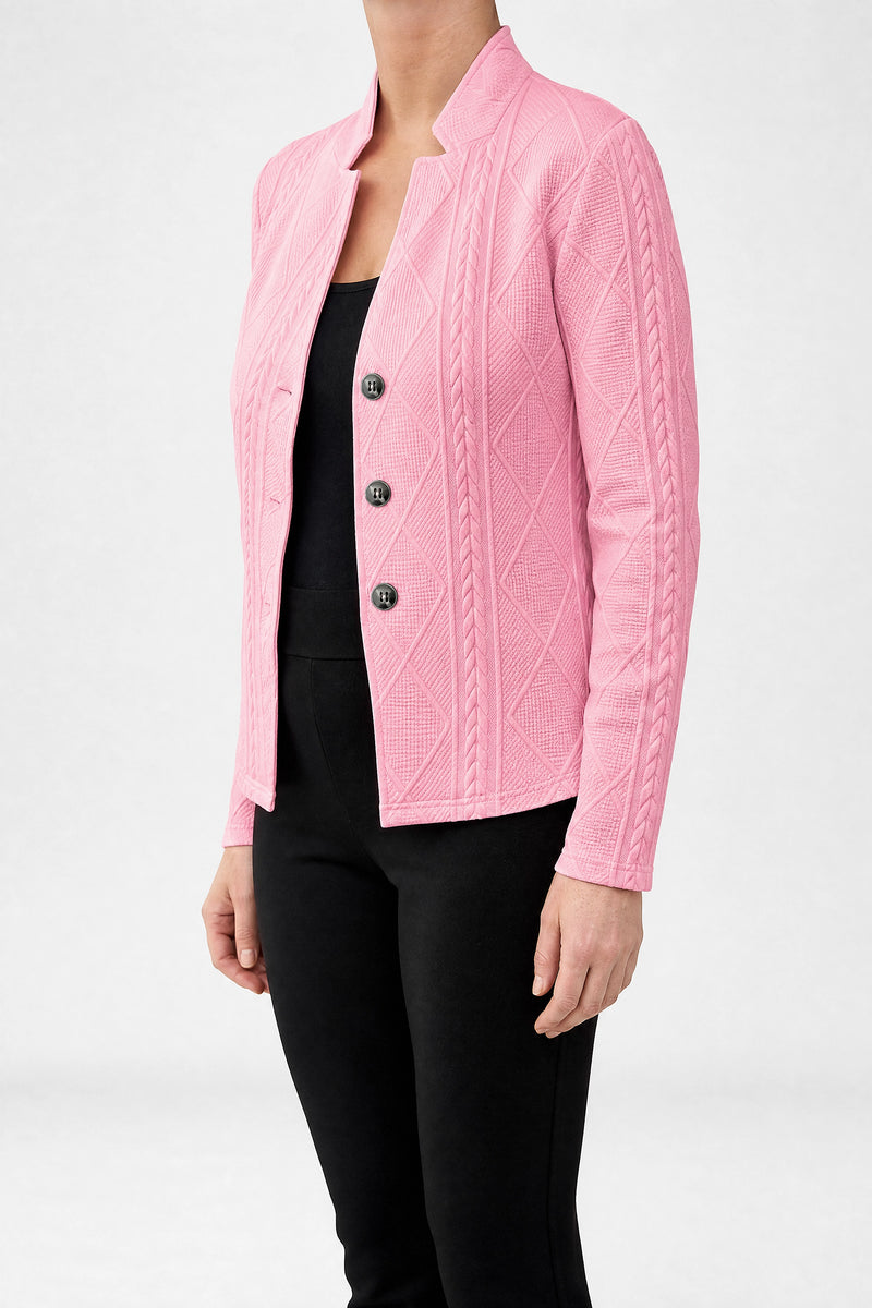 Sofaine Veronica women's cardigan in Pink, side view studio shot