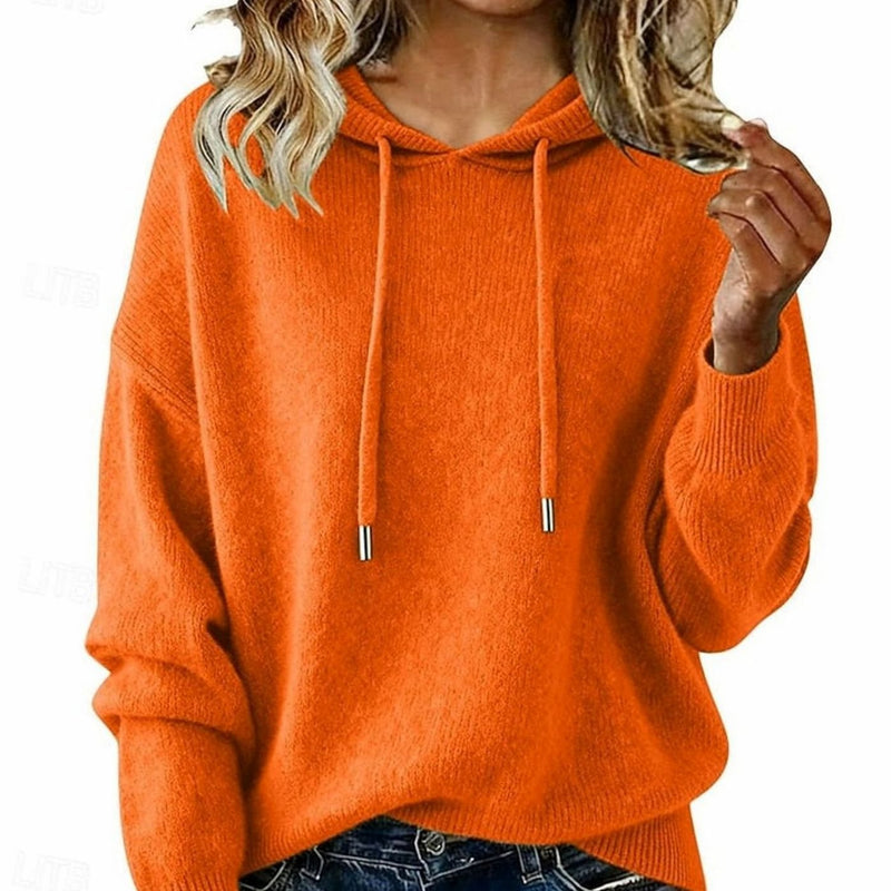 Elina | Striktrøje i Orange, forfra